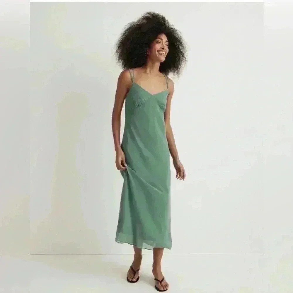Nwt Madewell Layered Slip Midi Dress Size 4